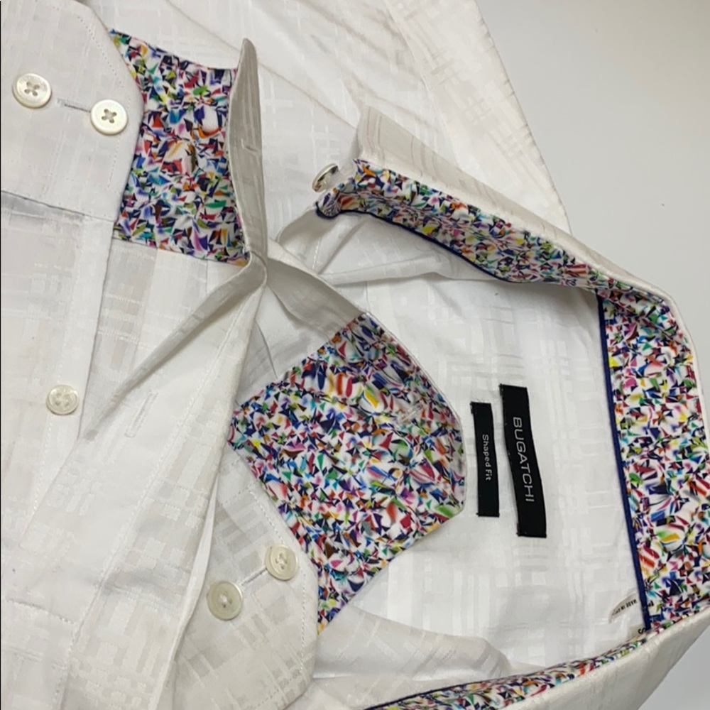 Bugatchi long sleeve white shirt